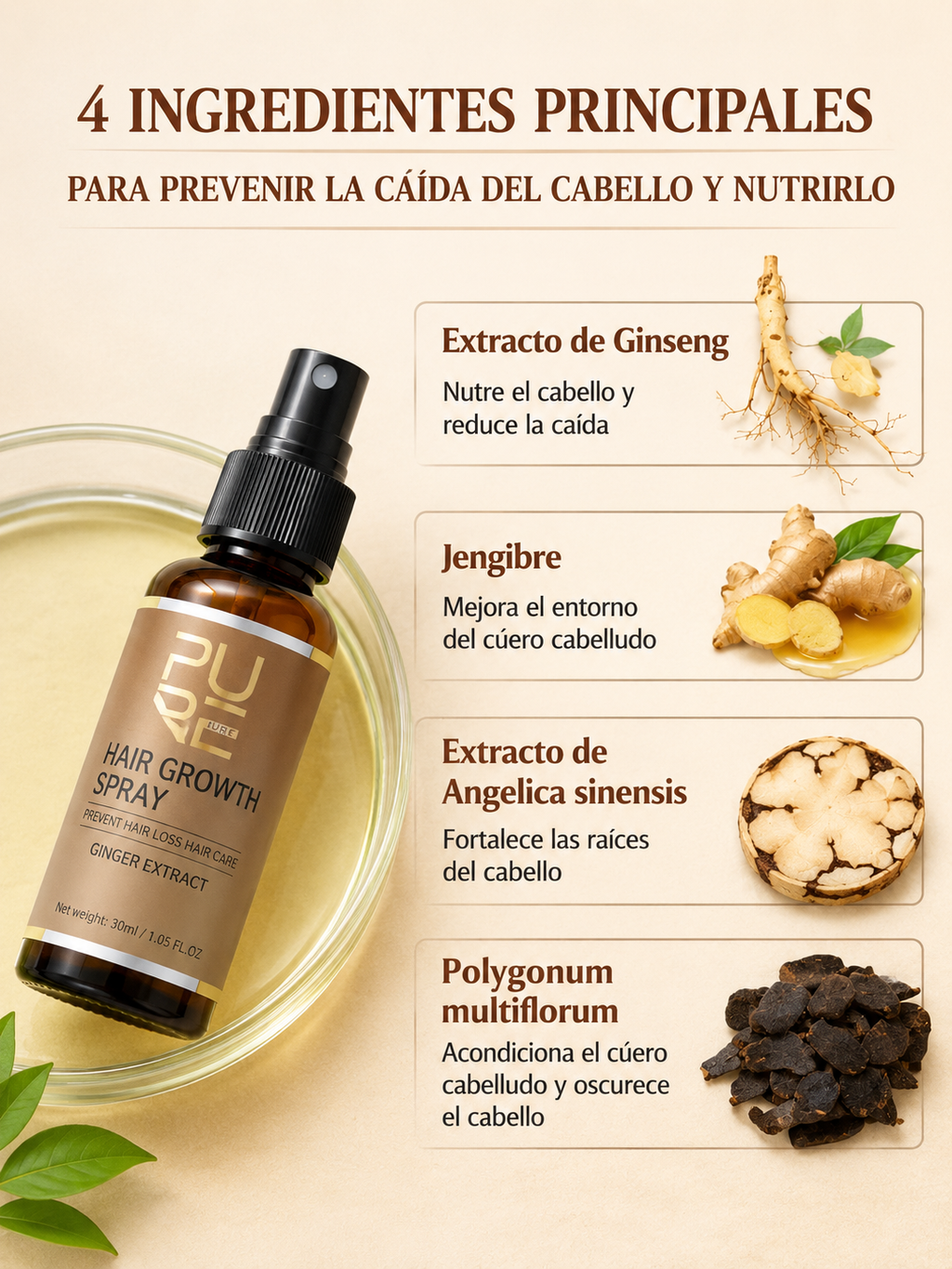 Purc Hair Growth Spray — Activa el Crecimiento Natural