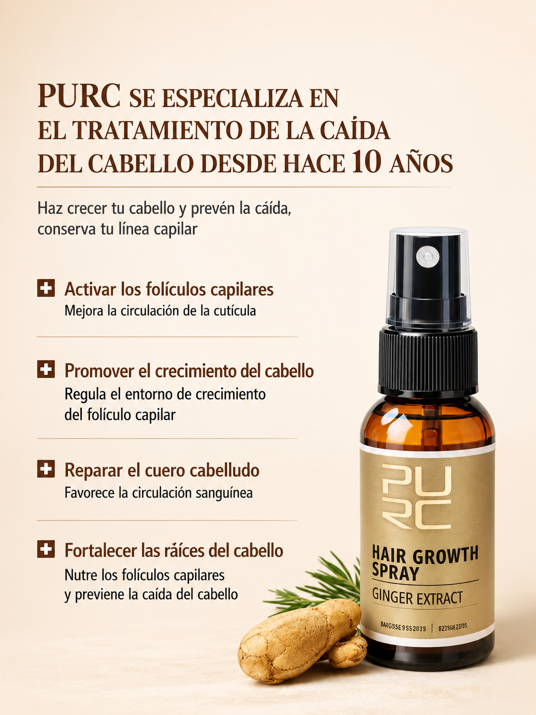 Purc Hair Growth Spray — Activa el Crecimiento Natural